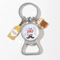Silver metal keychain bottle opener with Best DAD Ever text and beer pendants - Best Dad Ever Mustache Style (2)