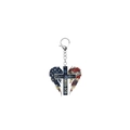 Eagle wings cross keychain with American flag design and One Nation Under God text - One Nation Under God Winged Cross
