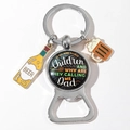 Funny beer bottle opener keychain for dad with humor text and colorful pendants - Who Are These Children Humorous Quote Style (3)