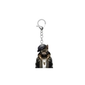Llavero de gato de acrílico 2D de moda con atuendo hip-hop genial para mujer - Gato con Chaqueta de Cuero y Sombrero (2)