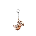 Detailed macro view of the 2D bulldog acrylic keychain with durable metal lobster clasp - Bulldog Shape