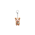 Modischer Milchtee Schwein Acryl Schlüsselanhänger mit Bären-Hoodie und Karabinerverschluss - Schwein im Bärenohr-Hoodie