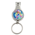 Porte-clés coupe-ongles en alliage argenté poli avec motif coloré de boules de bingo - Motif Boules de Loto Numérotées (Style 5)