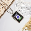 Collier avec pendentif rugby noir en acier inoxydable et message de force intérieure - Style 2 Collier
