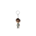 Llavero acrílico de médico con estetoscopio y anillo de metal plateado para regalo navidad - Doctor con top verde (3)
