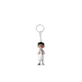Detail view of 3D cartoon male doctor keychain with white lab coat and stethoscope - Smiling Figure Doctor (5)
