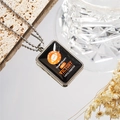 Black rectangular rugby pendant necklace with inspiring quote on silver ball chain - Style 6 Necklace