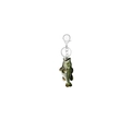 Acrylic largemouth bass fish keychain with silver lobster clasp for fishing lovers - Emerald Green