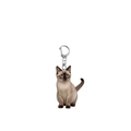 Dettaglio portachiavi gatto siamese in acrilico con alta trasparenza e chiusura in metallo - Stile Gatto Siamese