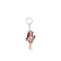 Detailed close-up of a 2D acrylic keychain featuring a cute girl with a coffee cup and pink jacket - Pink Jacket and Cap Girl with Coffee Style (9)