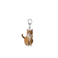 Simpatico portachiavi a forma di gatto in acrilico bianco e arancio con chiusura in metallo - Stile Gatto Arancione E Bianco