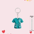 Teal acrylic nurse uniform keychain for car decor and Christmas tree ornament - Cyan Dental Style