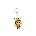 Close-up of cute cartoon bee acrylic keychain featuring a 3D child figure and metal ring - Chibi Shy Bee Girl Style (2)