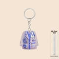 Flat 2D acrylic nurse uniform keychain with stethoscope and heart pattern medical charm - EKG White Coat