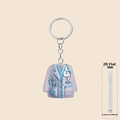 2D flat acrylic nurse uniform keychain with medical stethoscope in purple and blue - Lavender White Coat