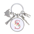 Détails des breloques dentaires en argent avec pendentif lettre S fleurie sur porte-clés - Motif Alphabet S (S)