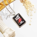 Rectangle basketball necklace with Inner Strength text and champion heart design - Style 2 Necklace