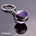 Detail of double-sided glass ball keychain featuring Cancer zodiac constellation sign - Cancer (10)