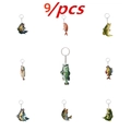 Set of 9 realistic acrylic fish keychains featuring diverse species for fishing fans - Keychain Style