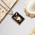 Pendentif rectangulaire argenté avec texte Be Your Own Hero et silhouette de baseballer - Style 3 Collier