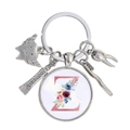 Détail de breloques de dent et brosse à dents avec pendentif lettre Z sur porte-clés - Motif Alphabet Z (Z)