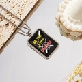 Pendentif baseball rectangulaire noir avec strass et texte Be The Game Changer gravé - Style 5 Collier