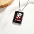 Collana con ciondolo calcio e citazione motivazionale con catena a sfere d'argento - Stile 4 Collana