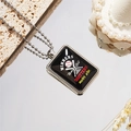 Collier baseball avec pendentif rectangulaire et citation inspirante sur chaîne - Style 6 Collier