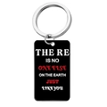 Macro detail of black rectangular keychain with white and red inspirational quotes - Just Like You (7)
