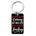 Detailed close-up of acrylic keychain with white and red inspirational quote text - Motivational Motto (9)