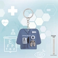 Blue Ophthalmology nurse uniform acrylic keychain with 0.25cm thickness detail - Navy Ophthalmology