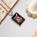 Collier unisexe tendance avec pendentif baseball noir et chaîne à billes argentée - Style 8 Collier