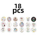 Set de 18 aimants en verre de 25mm avec citations motivantes pour réfrigérateur et tableau - Ensemble de 18 pièces