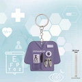 Purple acrylic 2D ophthalmology scrub nurse keychain with vision chart and eye tools - Purple Ophthalmology