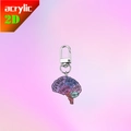 Portachiavi anatomia del cervello in acrilico 2D con aree colorate e gancio in metallo - Stile Cervello 1 (6)