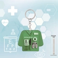 2D acrylic ophthalmology nurse uniform keychain in green with eye chart details - Green Ophthalmology