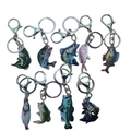 Nine unique realistic bass and salmon acrylic fish charms with silver keyrings - Style Combination
