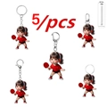 Lot de 5 porte-clés de tennis de table en acrylique avec design plat 2D durable - Ensemble de 5 Pièces