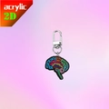 Portachiavi cervello in acrilico con zone anatomiche colorate e chiusura argento - Stile Cervello 4 (9)