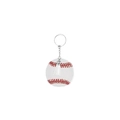 Llavero de béisbol de acrílico con costuras rojas, borla blanca y anillo plateado - Estilo Béisbol Y Borla Blanca (4)