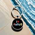 Detail shot of the I Heart Bingo key ring showing the glossy finish and metal ring - I Love Bingo (9)