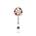 Retractable badge reel with a vintage rose wreath and religious Spanish text print - Jesus ES MI Refugio Style (5)