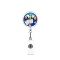 Intrekbare Bingo-badgehouder met ABS-behuizing en metalen clip voor Vaderdagcadeau idee - B-I-N-G-O Letterballen Stijl (4)