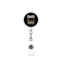 Retractable ABS badge reel with Dad Can't Fix Stupid quote and metal belt clip - Dad Fix Stupid Style (4)