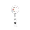 Porte-badge rétractable avec lettre C florale pince métallique et pivot pour cartes - Lettre C