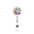 Détail de l'enrouleur de badge rétractable avec boules de Bingo et clip rotatif - Motif Boule de Bingo Style (14)