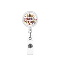 Detail of retractable badge holder with colorful Bon Anniversaire birthday design - French Happy Birthday Style (12)