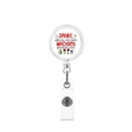 Retractable badge reel with colorful flower design and German motivational quote - German Danke Floral Bee Style (14)
