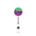Portabadge retrattile con sagome di ginnastica colorate su uno sfondo glitterato - Effetto Glitter Ginnasta (14)