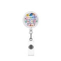 Retractable badge holder with German thank you text and colorful rainbow graphics - German Danke Rainbow Train Style (7)
